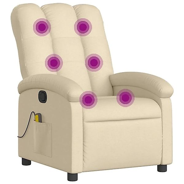 vidaXL Massage-Relaxsessel Cremefarbener Stoff 3205874 günstig online kaufen