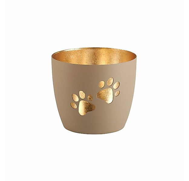 Giftcompany Windlicht Madras Pfoten M sandstone, Gold, H 8.5 cm günstig online kaufen