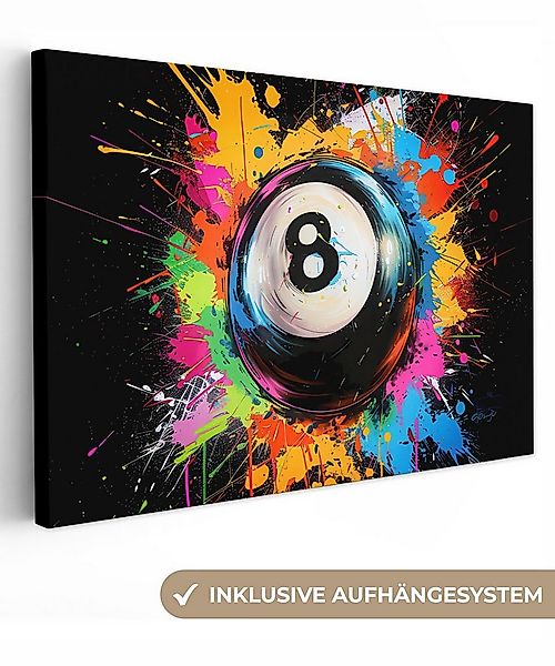 OneMillionCanvasses® Leinwandbild Graffiti - Sport - Billardkugel - Billard günstig online kaufen