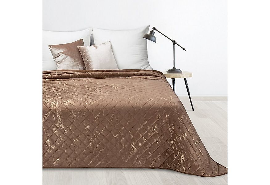 Design91 Tagesdecke Mikrofaser Sommerdecke Bettüberwurf Goldendes Muster, K günstig online kaufen