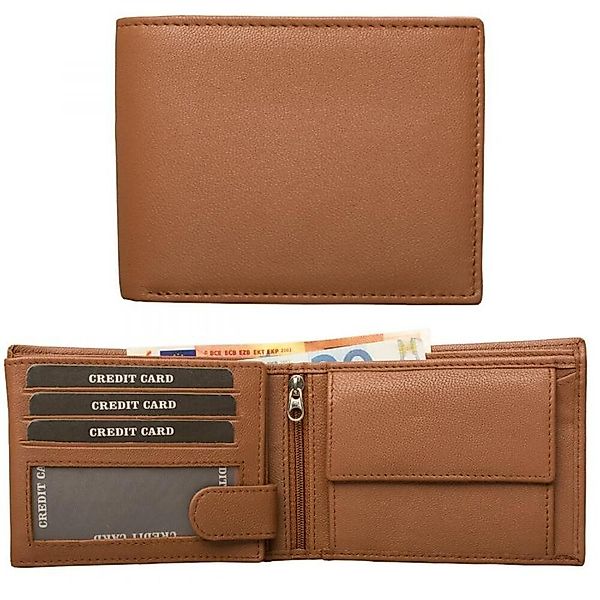 Geldbörse Geldbörse Nappa-Leder Scheintasche cognac/tan (1-tlg) günstig online kaufen