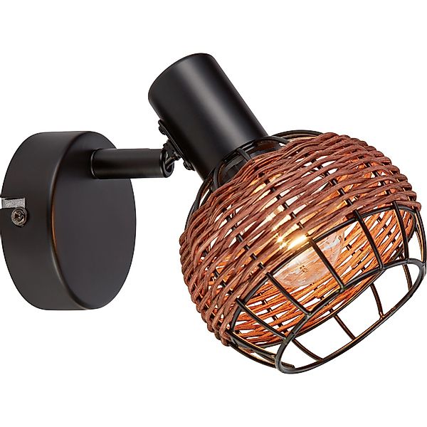 Deckenstrahler Buia 1-flammig Rattanoptik ca. 14 x 16,5 cm (H x B) günstig online kaufen