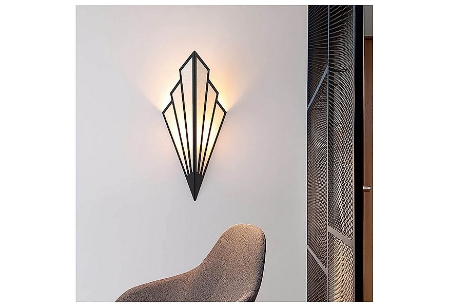 Jibenhome LED Wandleuchte LED Wandleuchte Moderne Fächer Wandlampe Leinen E günstig online kaufen