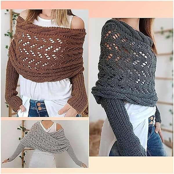 autolock Strickponcho Multifunktionaler Schal mit Ärmeln,Gestrickter günstig online kaufen