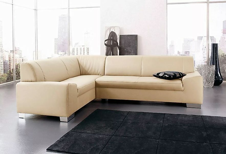 DOMO collection Ecksofa »Alisson, zeitlose Optik, flache Armlehnen, L-Form« günstig online kaufen