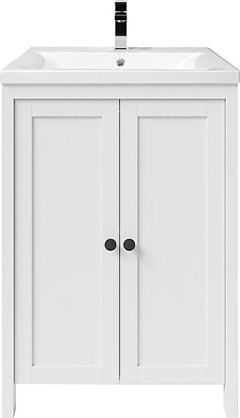 welltime Waschtisch SYLT, Badmöbel inkl. Keramikwaschbecken, Breite 60cm günstig online kaufen