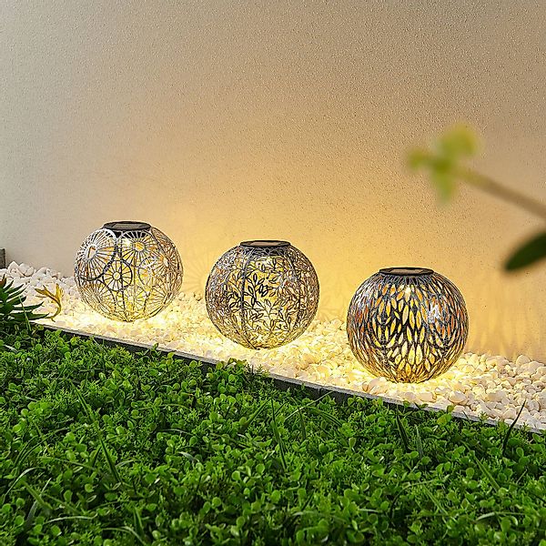 Lindby LED-Solarlampen Vilani, 3er-Set, 54cm, Erdspieß, IP44 günstig online kaufen