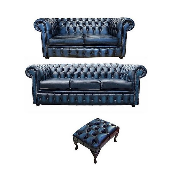 JVmoebel Chesterfield-Sofa Chesterfield Leder Sofagarnitur Polster Garnitur günstig online kaufen