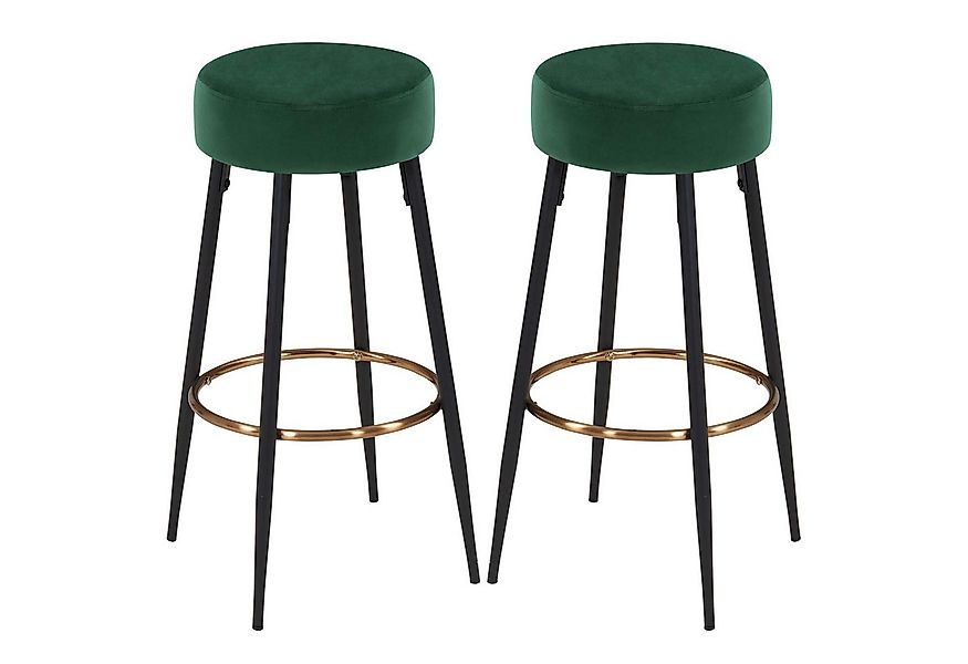 Duhome Barhocker (5168F), Barstühle 2er Set Runde Tresenhocker Samt Bistroh günstig online kaufen