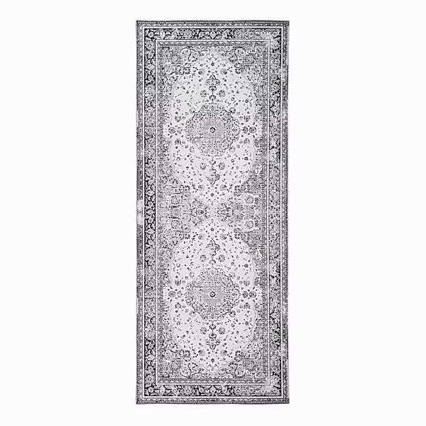 Orient Teppich im Vintage Look Schwarz Weiß günstig online kaufen