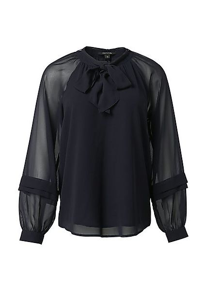 Comma Langarmbluse Schimmernde Bluse mit Faltendetails günstig online kaufen