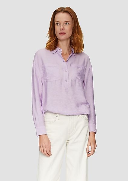 s.Oliver Langarmbluse Bluse Hemdkragenbluse aus Viskosemix günstig online kaufen