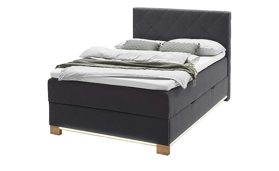 Boxspringbett USB-Anschluss & LED-Beleuchtung  Messina ¦ grau ¦ Maße (cm): günstig online kaufen