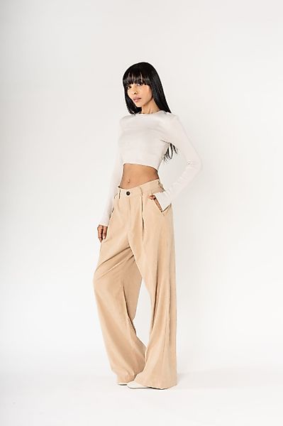 Nina Carter Stoffhose Weites Design Samt günstig online kaufen
