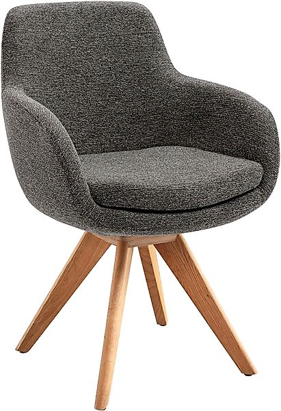 Musterring Esszimmerstuhl »Tavia« (Set) 2 Stk. Chenille Stativgestell Eiche günstig online kaufen