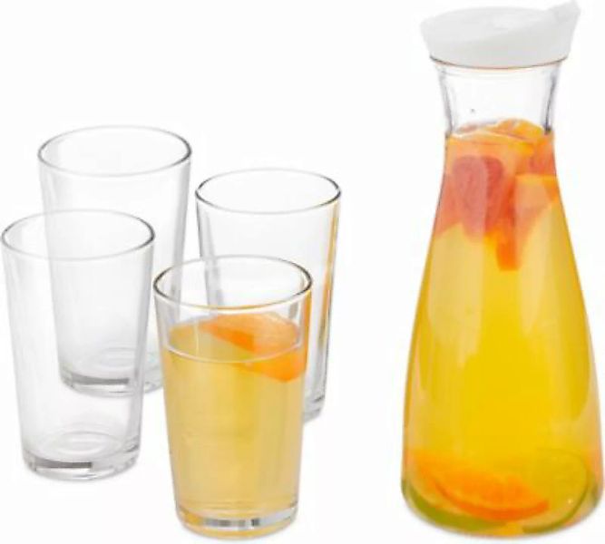 relaxdays Wasserkaraffe Set mit Gläsern transparent günstig online kaufen