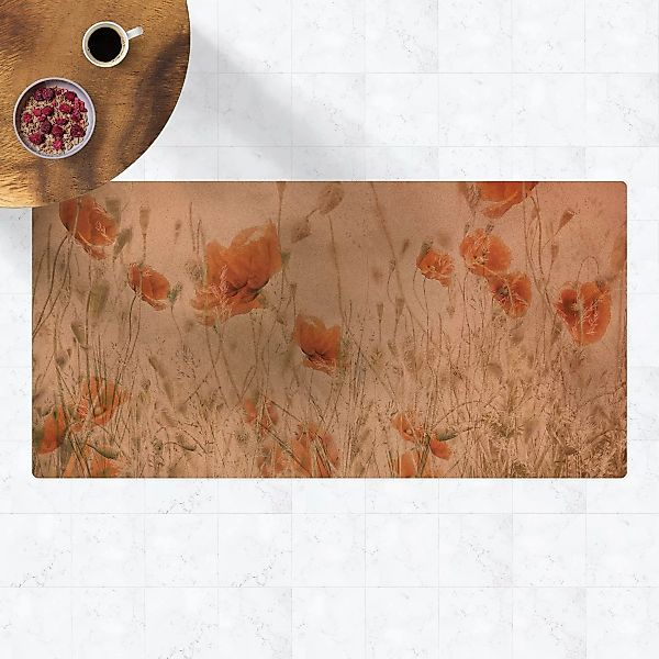 Kork-Teppich Mohnblumen und Gräser im Feld günstig online kaufen