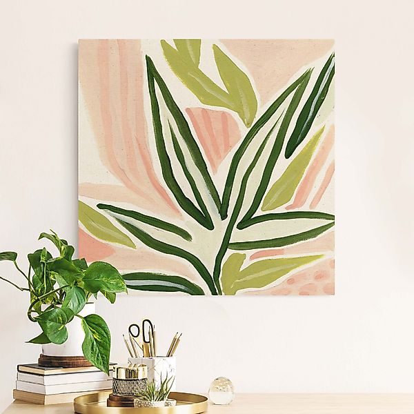 Leinwandbild auf Canvas Natural Tropische Pastellblätter günstig online kaufen