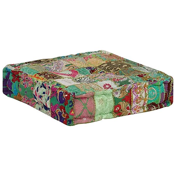 vidaXL Polsterhocker Pouf Flickwerk Quadrat Baumwolle günstig online kaufen