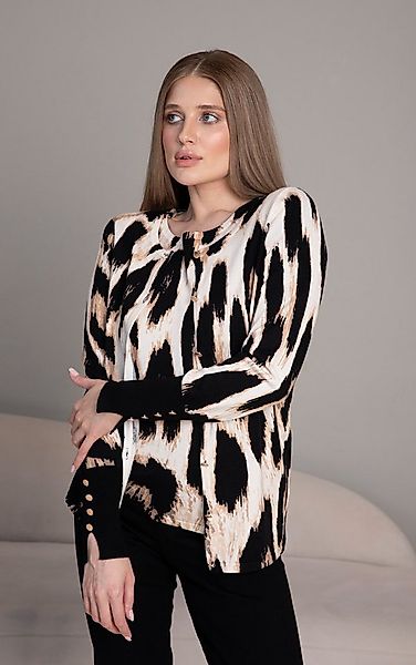 Passioni 2-in-1-Strickjacke Twinset mit großem Animalprint günstig online kaufen