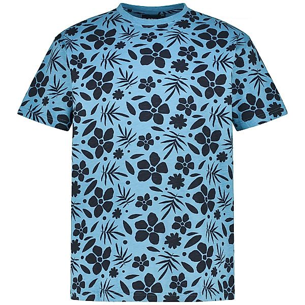 North T-Shirt mit Allover-Muster Farbe mittelblau Größe: 5XL günstig online kaufen