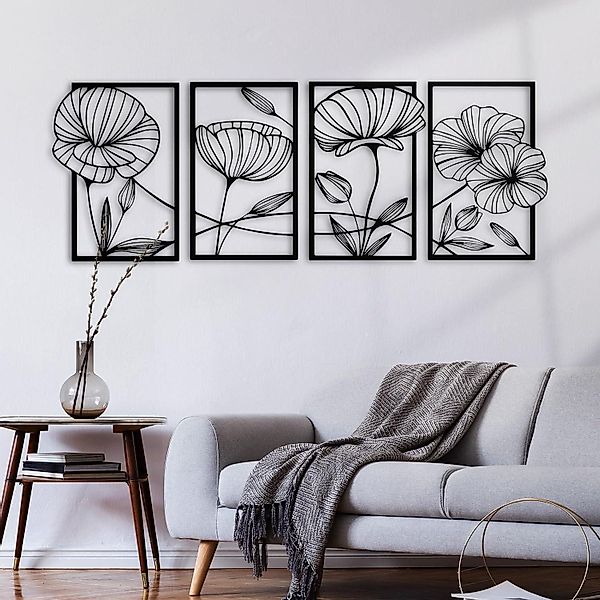 ESTART Metallbild Metall Lotusblume Wanddekoration 4er günstig online kaufen