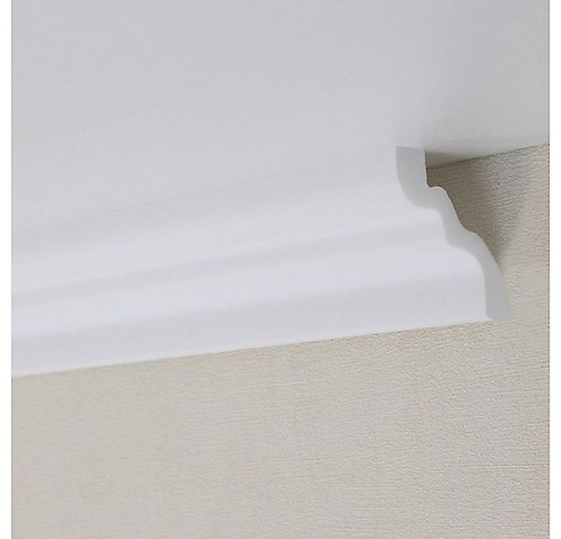 PROVISTON Stuckleiste Polystyrol, 46 x 50 x 2000 mm, Weiß, Deckenleiste, Kl günstig online kaufen