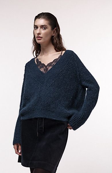 Lanius - Pullover Mit V-ausschnitt Aus Alpaka-wolle günstig online kaufen