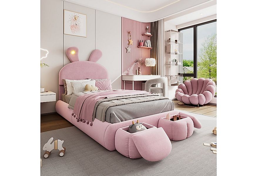 TavilaEcon Polsterbett Einzelbett mit einstellbarer Helligkeit warmfarbenen günstig online kaufen