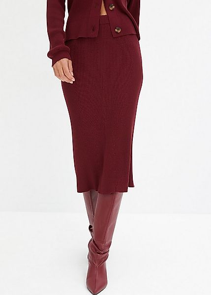 bonprix Strickrock aus Viskosemischung, körpernahe Passform, unifarben, mit günstig online kaufen