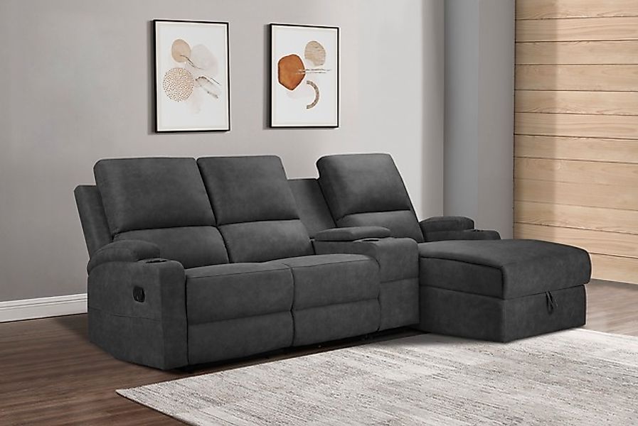 Home affaire Ecksofa »NAPORI Multimediasofa, 3er Kinosessel XXL, L-Form, 3 günstig online kaufen