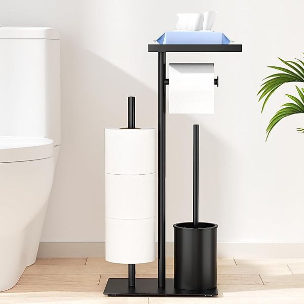 Forrlite Toilettenpapierhalter Toilettenpapierhalter mit Tablett,WC-Bürste, günstig online kaufen