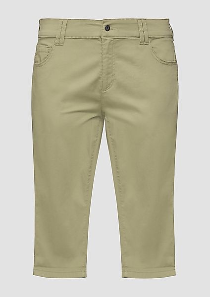 QS Stoffhose Elastische Capri-Hose aus Baumwoll-Satin günstig online kaufen