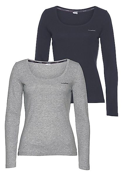 KangaROOS Langarmshirt (2er-Pack) Langarm, unifarben oder meliert, Rundhals günstig online kaufen