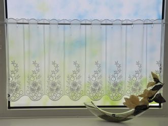 Stickereien Plauen Scheibengardine »Kreise« Stangendurchzug 1 Stk. tlg. günstig online kaufen