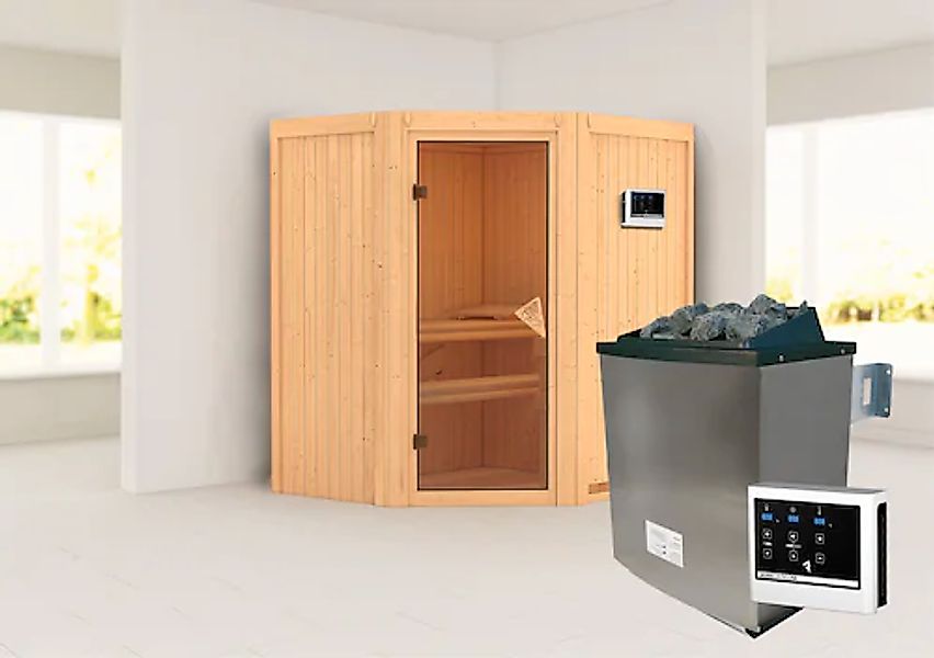 Karibu Sauna »"Liyah" mit bronzierter Tür naturbelassen«, in verschiedenen günstig online kaufen