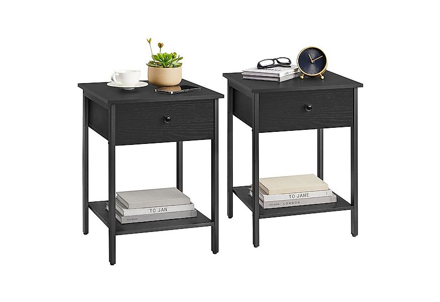 VASAGLE Nachttisch (2-St), Beistelltisch mit Schublade und Ablage, einfache günstig online kaufen