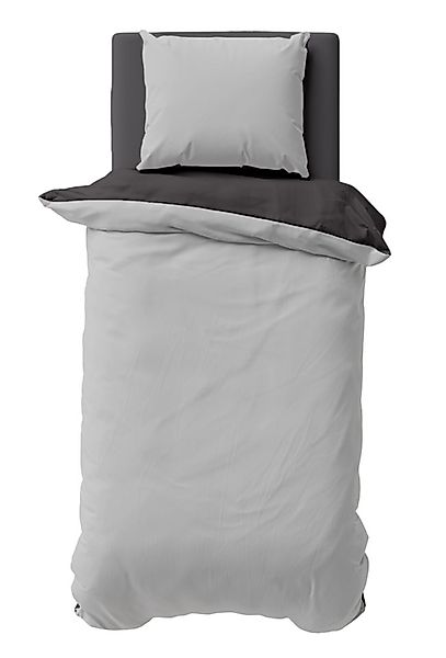 One Home Bettwäsche Doubleface, Biber, 2 teilig, Uni Wende, kuschelig flaus günstig online kaufen