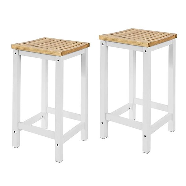 SoBuy 2er Set Esszimmerstuhl Küchenstuhl Barhocker Massivholz 35x61x35cm We günstig online kaufen