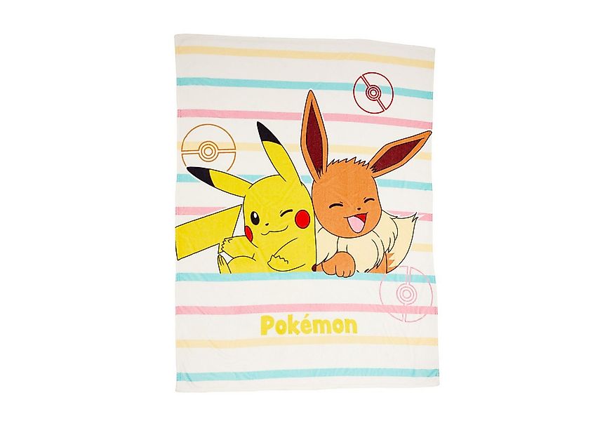 Kinderdecke Pokémon Tagesdecke XL Flauschdecke 150x200 cm mit Pikachu und E günstig online kaufen