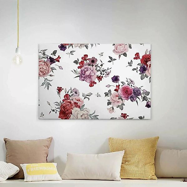 Bricoflor Canvas Leinwand Bild Mit Rosen Wohnzimmer Und Schlafzimmer Wandbi günstig online kaufen