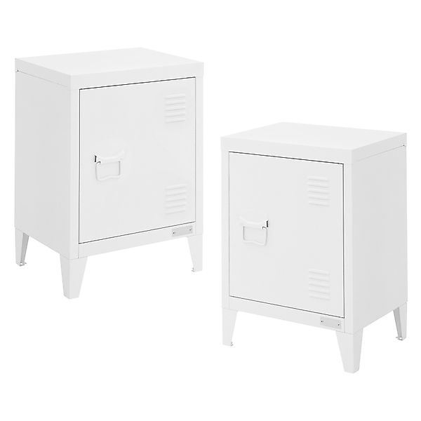 ML-Design 2Er Set Aktenschrank 40x30x57,5 cm Weiß Stahl Freistehender günstig online kaufen