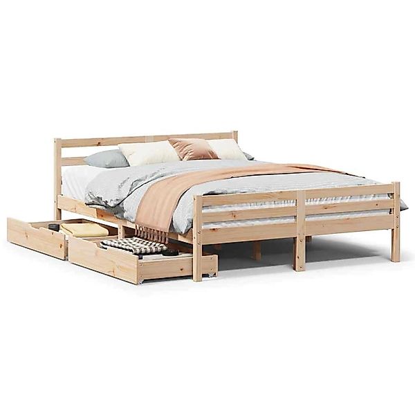 vidaXL Massivholzbett ohne Matratze 160x200 cm Kiefernholz 3301614 günstig online kaufen