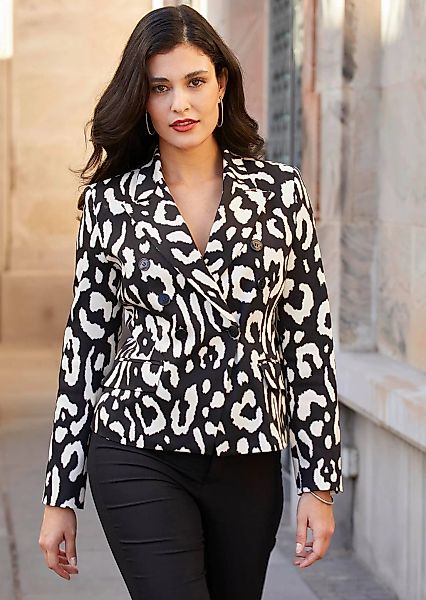 Alba Moda Jackenblazer "Blazer Kurzblazer im Animal-Look" günstig online kaufen