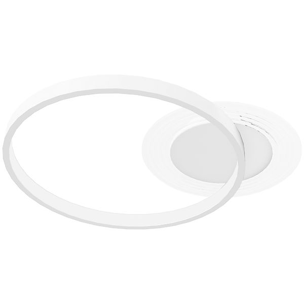 HOMCOM Deckenlampe, Deckenleuchte mit Zwei-Ring-Design, Runde Deckenbeleuch günstig online kaufen