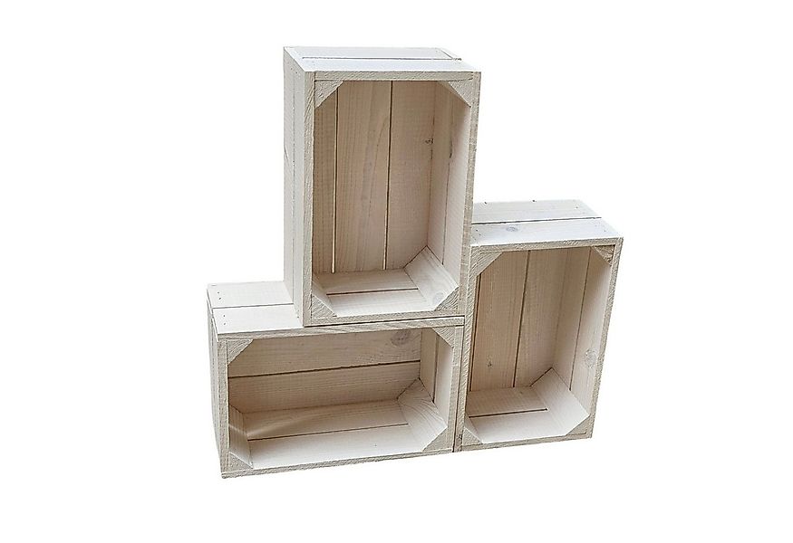 Teramico Holzkiste Holzkiste Dekokiste Box 30x20x15 cm 3er SET Weiss, Aufbe günstig online kaufen