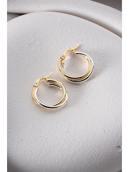 Nisan Ohrring-Set, Creolen 925er Sterling Silber – Zweifarbige Ohrringe in günstig online kaufen