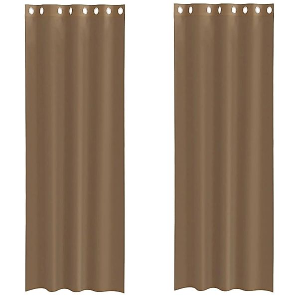 vidaXL Voile Vorhänge mit Ösen 2 Stk Hellbraun 4102129 günstig online kaufen