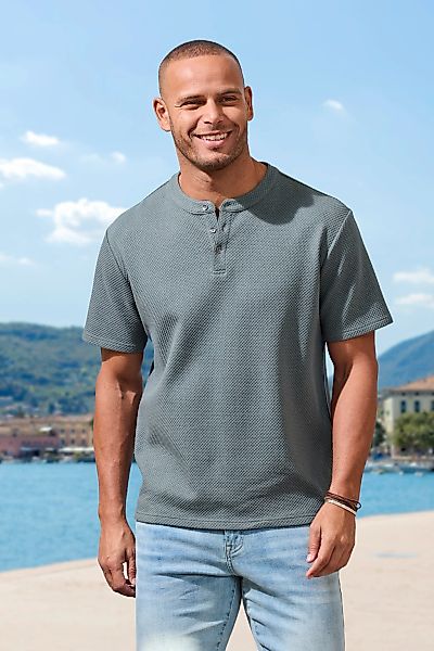 John Devin T-Shirt "Kurzarm-Poloshirt aus Struktur-Qualität" mit modischem günstig online kaufen