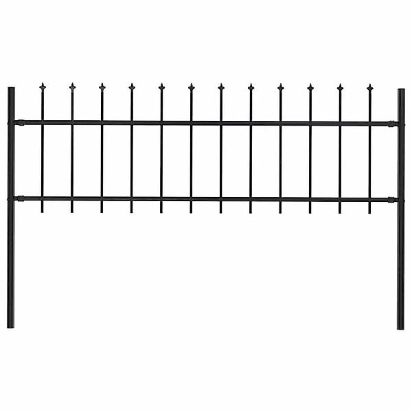 vidaXL Gartenzaun mit Speerspitzen Stahl 1,8 m Schwarz 144923 günstig online kaufen
